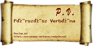 Pórszász Verbéna névjegykártya